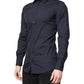 Dark Blue GOLD Cotton Dress Formal Shirt