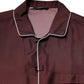 Burgundy Silk Dotted Long Sleeves Shirt