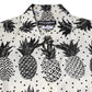 White Pineapple Print Long Sleeve GOLD Shirt
