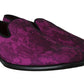 Purple Jacquard Loafers Dress Formal Shoes