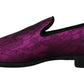 Purple Jacquard Loafers Dress Formal Shoes