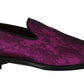 Purple Jacquard Loafers Dress Formal Shoes