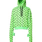 Green Polyester DGLogo Print Hooded Sweater