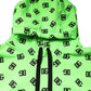 Green Polyester DGLogo Print Hooded Sweater