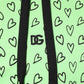 Green Cotton Logo Heart Print Hooded Sweater