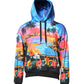 Multicolor Print Hooded Sweatshirt Sweater