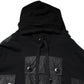 Black Cotton Hooded Sweatshirt Sweater