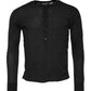 Black Printed Knitted Men Pullover Sweater