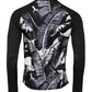 Black Printed Knitted Men Pullover Sweater