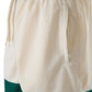 Cream polyester  Logo Shorts