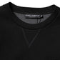 Black Cotton Logo Knitted Pullover Sweater
