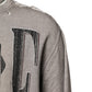 Gray Logo Print Crew Neck Pullover Sweater