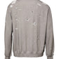 Gray Logo Print Crew Neck Pullover Sweater