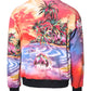 Multicolor Print Crew Neck Pullover Sweater