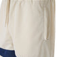 Cream polyester Logo Shorts