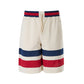 Cream polyester Logo Shorts