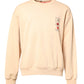 Beige Cherry Print Crew Neck Pullover Sweater