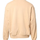 Beige Cherry Print Crew Neck Pullover Sweater