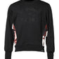 Black Embroidered Crew Neck Pullover Sweater