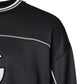 Black Logo Polyester Crew Neck Men Pullover Sweater
