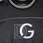 Black Logo Polyester Crew Neck Men Pullover Sweater