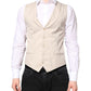 Beige Gray Dress Men Formal Waistcoat Vest