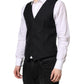 Black Wool Waistcoat Dress Formal Vest
