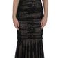 Elegant Black Floral Bodycon Maxi Dress