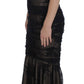Elegant Black Floral Bodycon Maxi Dress