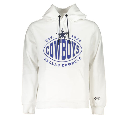 White Cotton Men Sweater with Hood