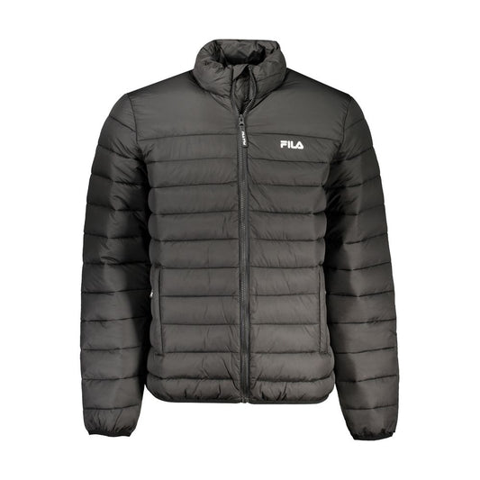 Black Polyester Men Jacket
