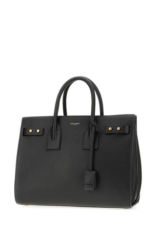 Black Calf Leather Sac De Jour Handbag