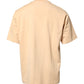 Beige Cotton Logo Print Crew Neck T-shirt