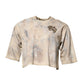 Beige Tie Dye DG Embroidery Cropped T-shirt