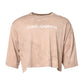 Beige Tie Dye Logo Print Cropped T-shirt