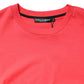 Red Cotton Lettering Print Crew Neck T-shirt