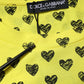 Yellow Cotton DG Heart Print Crew Neck T-shirt