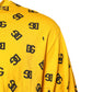 Yellow Cotton DG Logo Print Cropped T-shirt