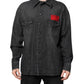 Gray Long Sleeves Button Down Denim Shirt