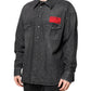 Gray Long Sleeves Button Down Denim Shirt