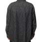 Gray Long Sleeves Button Down Denim Shirt