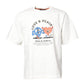 White LOVE & PEACE Print Crew Neck T-shirt