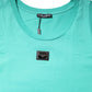 Green Sleeveless Logo Round Neck T-shirt