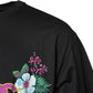 Black DG Floral Print Crew Neck T-shirt