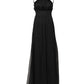 Black Tulle Pearl Sleeveless Long Gown Dress