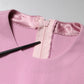 Pink Polyester Long Sleeves Sheath Mini Dress