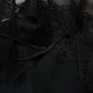 Black Lace Trim Nylon Tulle Sheath Midi Dress