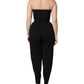 Black Wool Strapless Romper Jumpsuit Dress