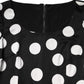 Black White Polka Dot Sheath Midi Dress