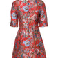 Red Floral Jacquard A-line Mini Dress